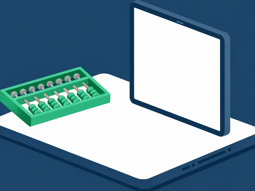 Clean editorial vector illustration of a comparison table on a ta